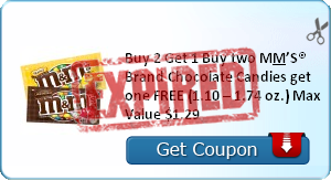 Buy 2 Get 1 Buy two M&MS® Brand Chocolate Candies get one FREE (1.10  1.74 oz.) Max Value $1.29