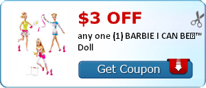 $3.00 off any one (1) BARBIE I CAN BE?™ Doll