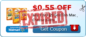 $0.55 off any TWO (2) Goldfish Mac & Cheese pasta