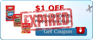 $1.00 off any two (2) HORMEL Pepperoni packages