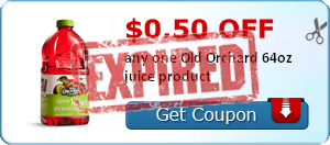 $0.50 off any one Old Orchard 64oz juice product