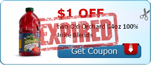 $1.00 off two Old Orchard 64oz 100% Juice Blends