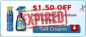 $1.50 off any TWO Pledge Furniture Care Products