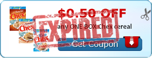 $0.50 off any ONE BOX Chex cereal