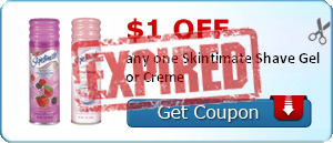 $1.00 off any one Skintimate Shave Gel or Creme
