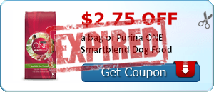 $2.75 off a bag of Purina ONE Smartblend Dog Food