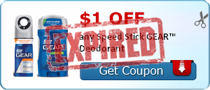 $1.00 off any Speed Stick GEAR™ Deodorant