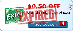$0.50 off ONE (1) 15-piece pack of Extra Gum
