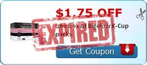 $1.75 off one box of Bigelow K-Cup packs