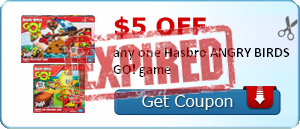 $5.00 off any one Hasbro ANGRY BIRDS GO! game