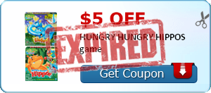 $5.00 off HUNGRY HUNGRY HIPPOS game