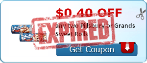 $0.40 off any two Pillsbury or Grands Sweet Rolls