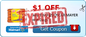$1.00 off any TWO (2) OSCAR MAYER Hot Dogs
