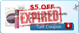 $5.00 off any two Almay Cosmetic Products