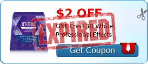 $2.00 off ONE Crest 3D White Professional Effects