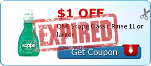$1.00 off ONE Scope Classic Rinse 1L or larger