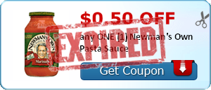 $0.50 off any ONE (1) Newman's Own Pasta Sauce