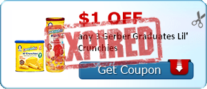 $1.00 off any 3 Gerber Graduates Lil' Crunchies