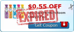 $0.55 off any Glade Premium Room Spray 9.7 oz
