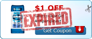 $1.00 off Gillette Clear Gel Antiperspirant