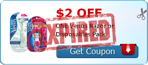 $2.00 off ONE Venus Razor or Disposables Pack