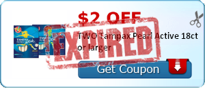 $2.00 off TWO Tampax Pearl Active 18ct or larger