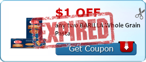 $1.00 off any two BARILLA Whole Grain Pasta