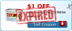 $1.00 off any three (3) VALLEY FRESH products