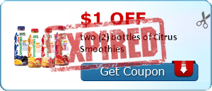 $1.00 off two (2) bottles of Citrus Smoothies