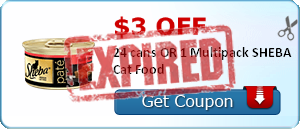 $3.00 off 24 cans OR 1 Multipack SHEBA Cat Food