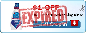 $1.00 off ONE Crest 3D Whitening Rinse