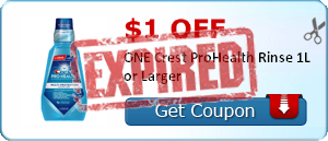 $1.00 off ONE Crest ProHealth Rinse 1L or Larger