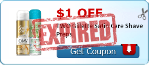 $1.00 off TWO Gillette Satin Care Shave Preps