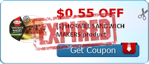 $0.55 off (1) HORMEL SANDWICH MAKERS product