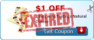 $1.00 off 2 Sargento Tastings Natural Cheese