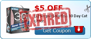 $5.00 off (1) Simple Solution 30 Day Cat Litter