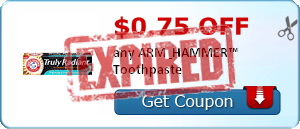$0.75 off any ARM & HAMMER™ Toothpaste