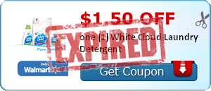 $1.50 off one (1) White Cloud Laundry Detergent