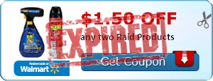 $1.50 off any two Raid Products