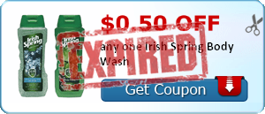 $0.50 off any one Irish Spring Body Wash