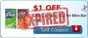 $1.00 off ONE (1) Dial or Dial for Men Bar Soap