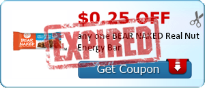 $0.25 off any one BEAR NAKED Real Nut Energy Bar