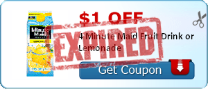 $1.00 off 4 Minute Maid Fruit Drink or Lemonade