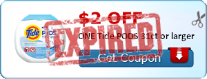 $2.00 off ONE Tide PODS 31ct or larger