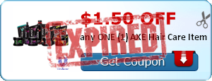 $1.50 off any ONE (1) AXE Hair Care Item