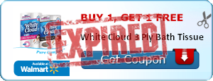 Buy 1, Get 1 Free White Cloud 3 Ply Bath Tissue