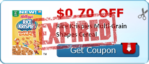 $0.70 off Rice Krispies Multi-Grain Shapes Cereal