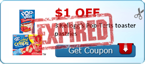 $1.00 off 3 Kellogg's Pop-Tarts toaster pastries