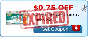 $0.75 off 1 Angel Soft Bath Tissue 12 Jumbo Pack