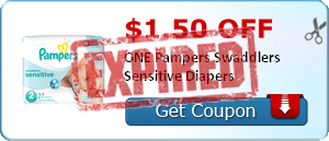 $1.50 off ONE Pampers Swaddlers Sensitive Diapers